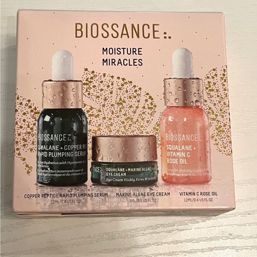 Brand New Biossance Moisture Miracles Bestsellers Set